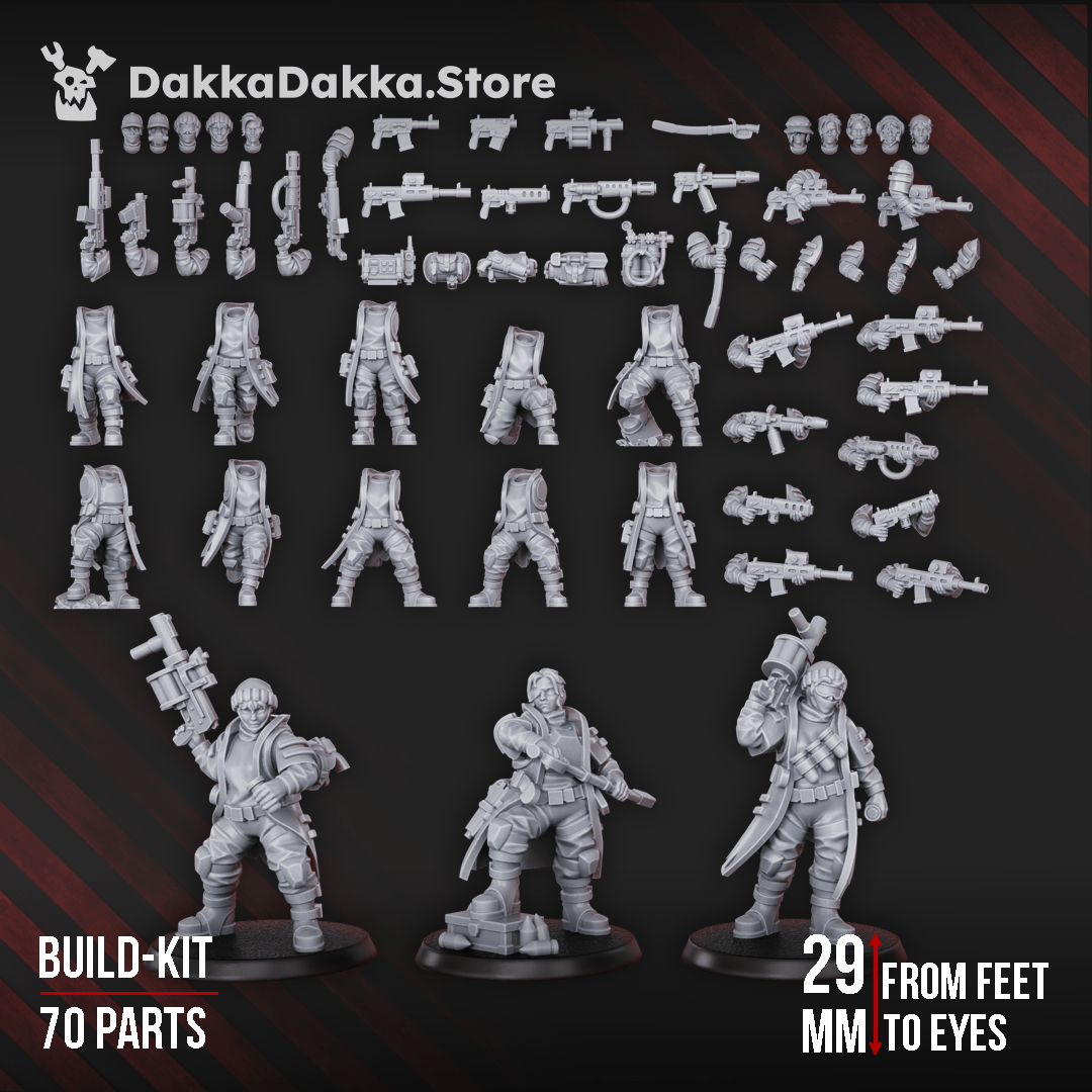 Tabletop Terrain Miniature The Alcat Rats Infantry Squad (build kit)