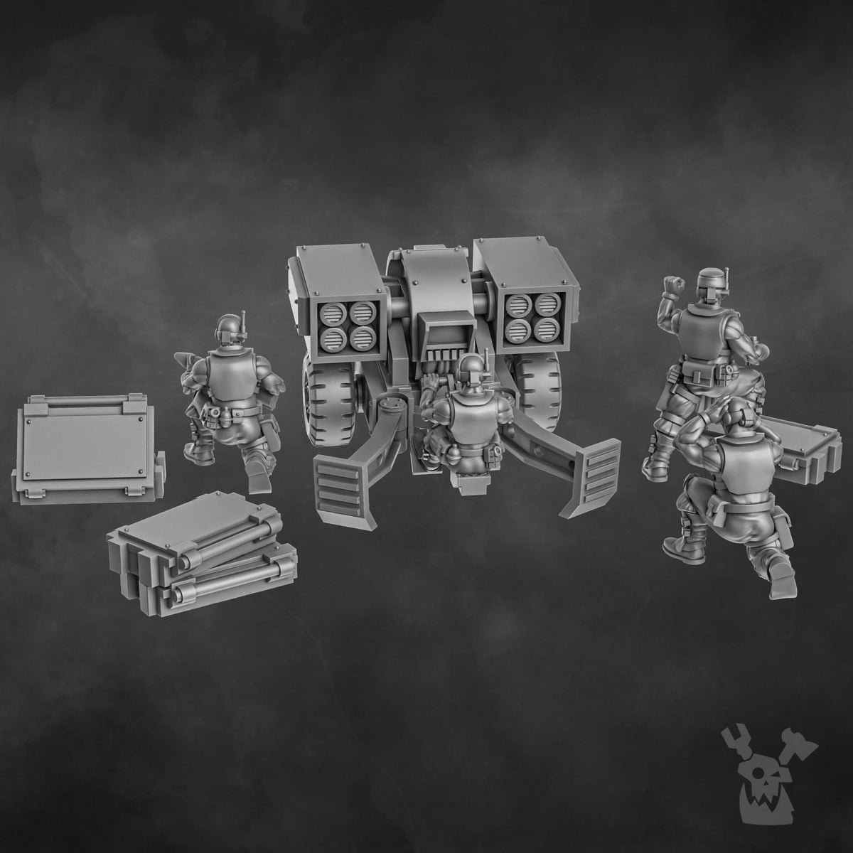 Tabletop Terrain Miniature The Orc Slayers Heavy Artillery Team