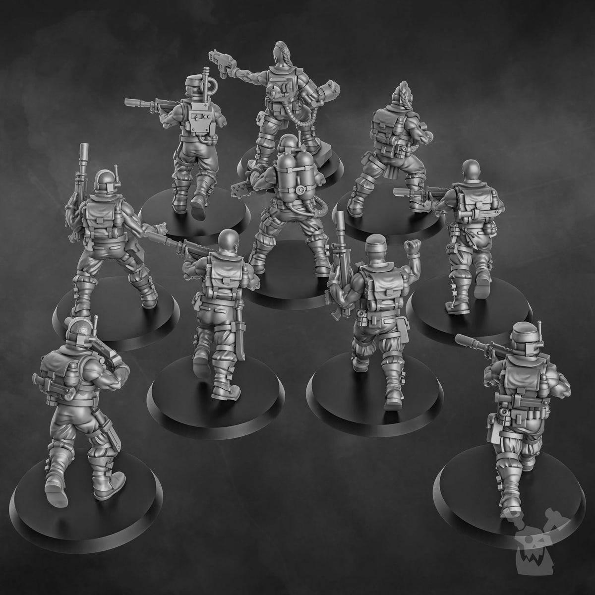 Tabletop Terrain Miniature The Ork Slayers Squad (build kit)