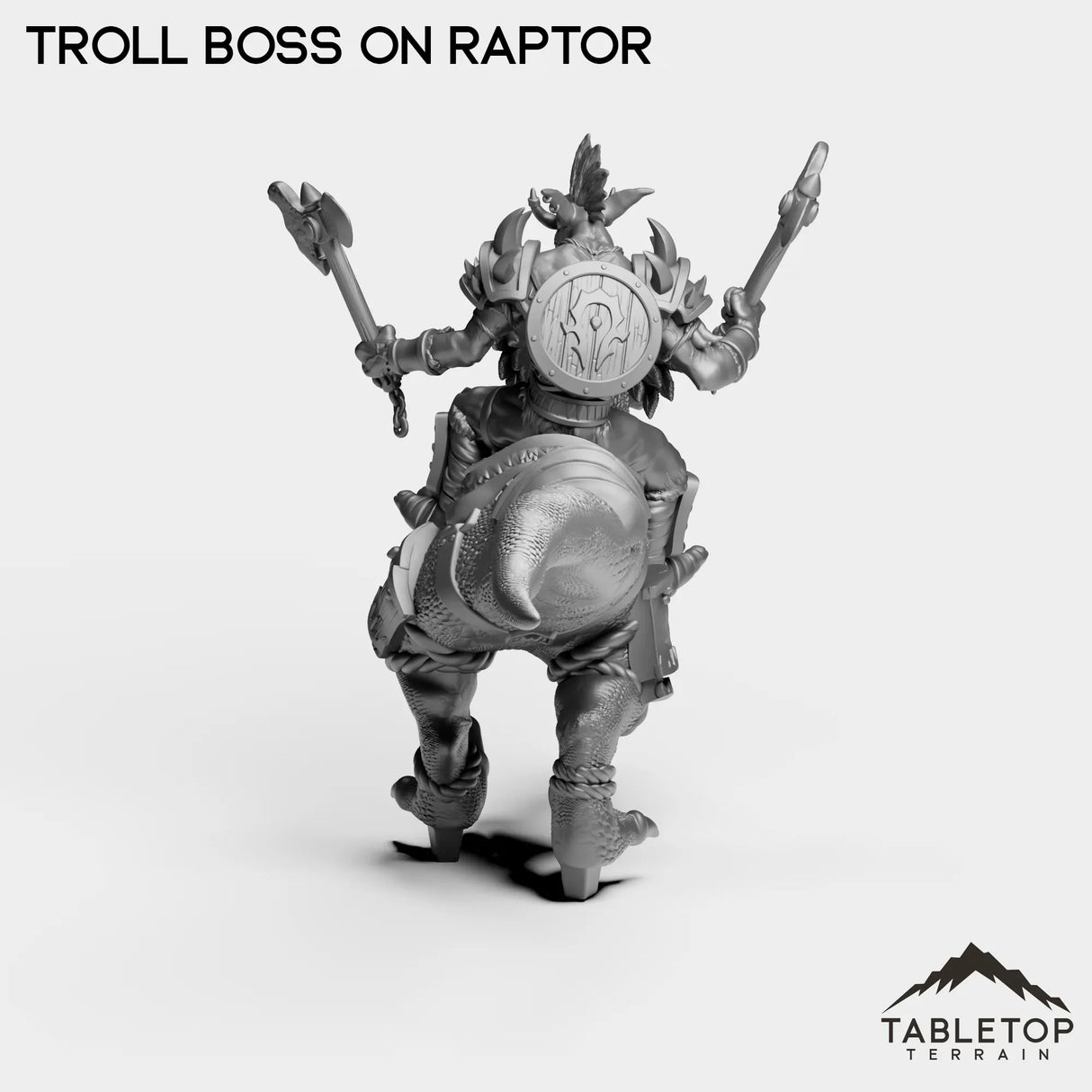 Tabletop Terrain Miniature Troll Boss on Raptor
