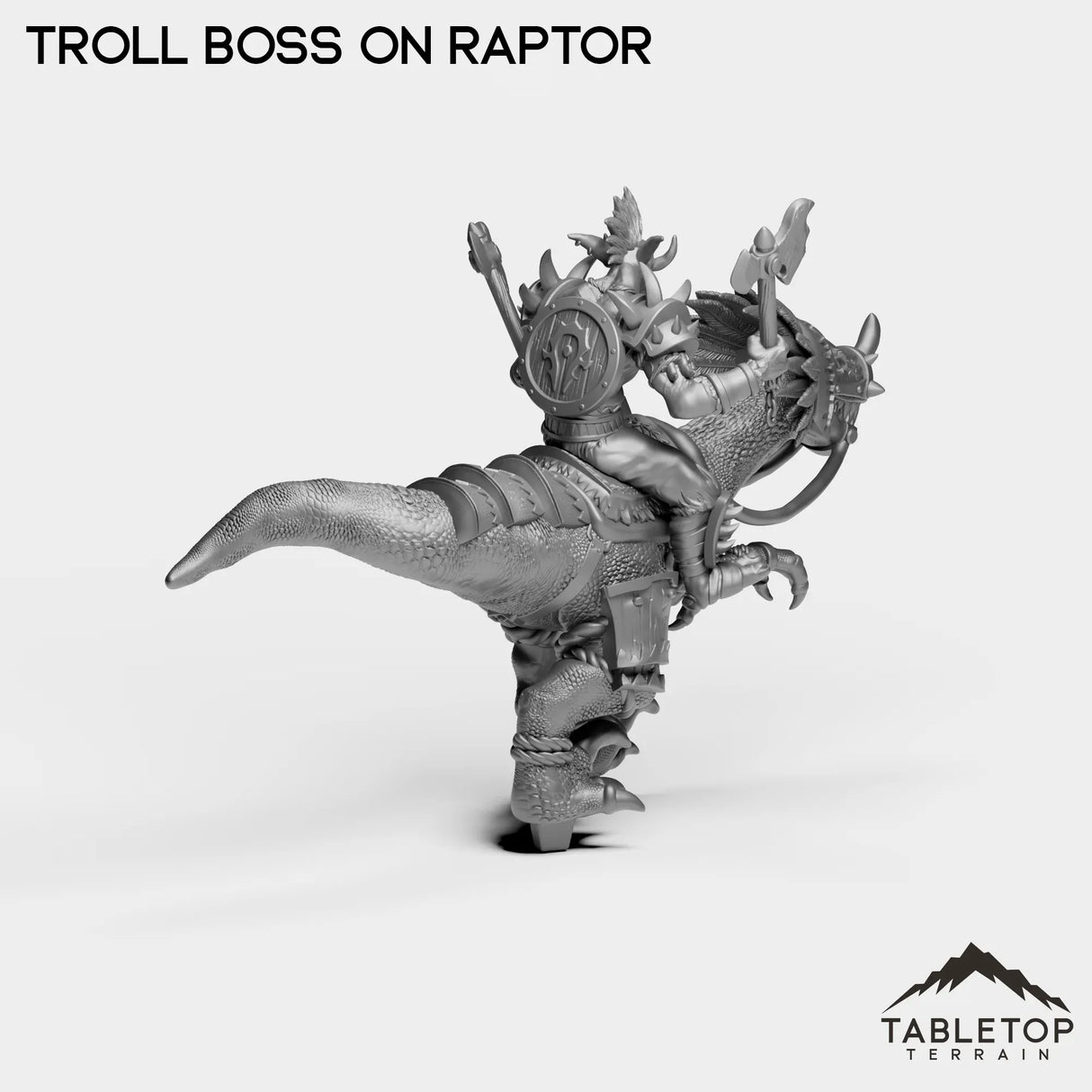 Tabletop Terrain Miniature Troll Boss on Raptor