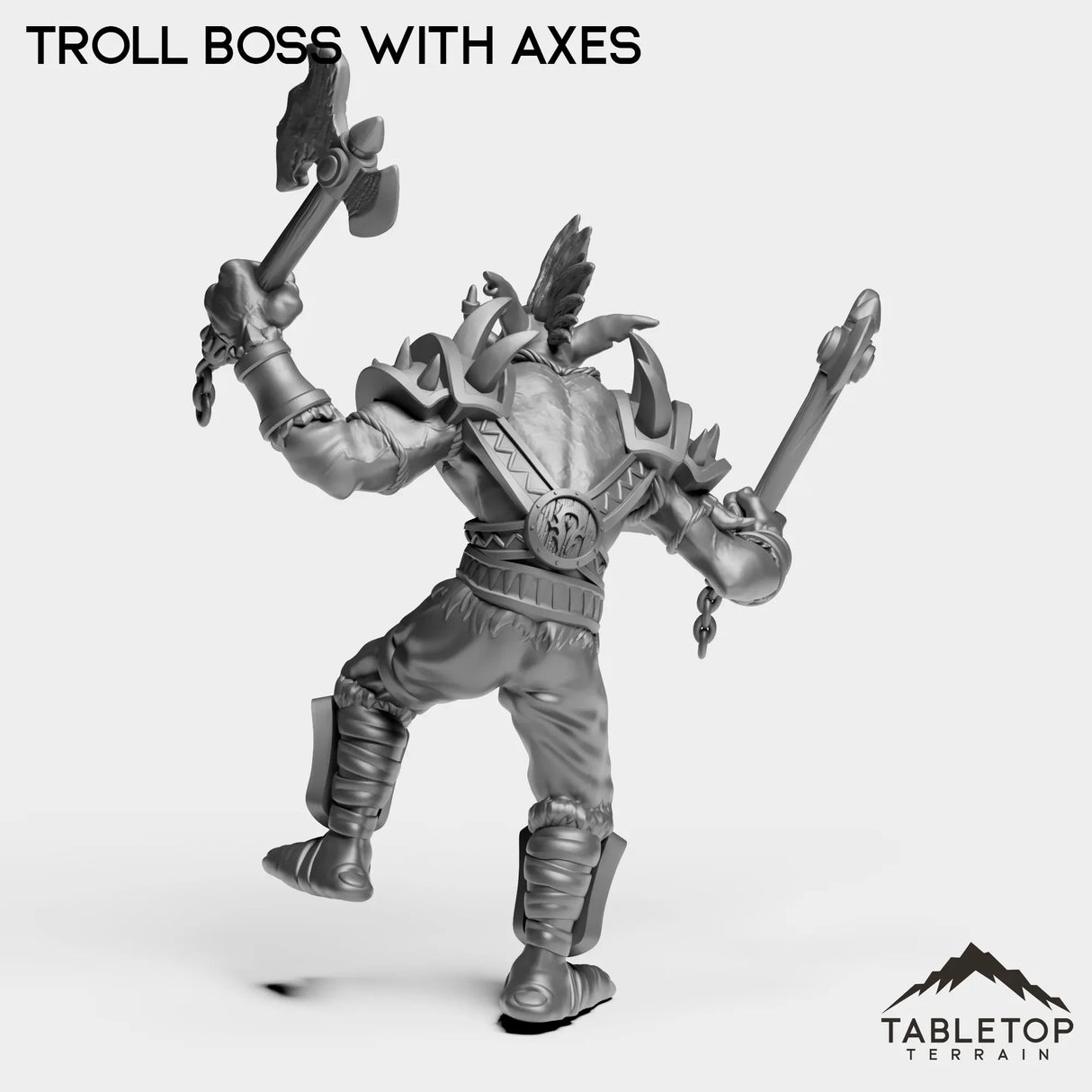 Tabletop Terrain Miniature Troll Boss With Axes