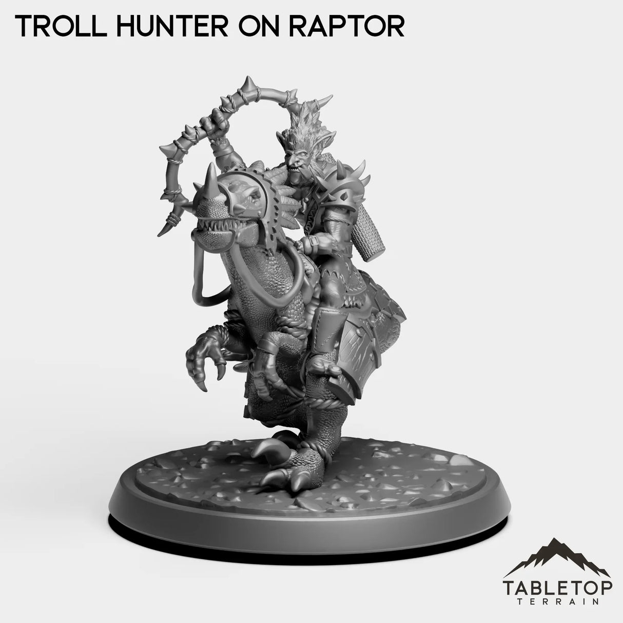 Tabletop Terrain Miniature Troll Hunter on Raptor