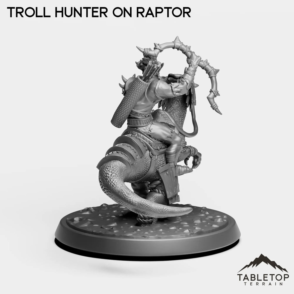 Tabletop Terrain Miniature Troll Hunter on Raptor