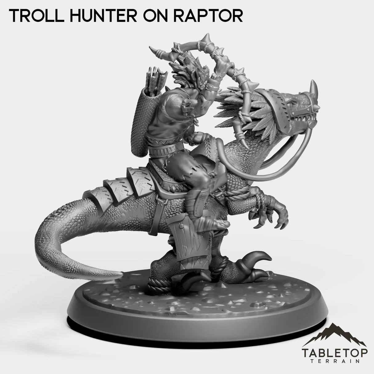 Tabletop Terrain Miniature Troll Hunter on Raptor