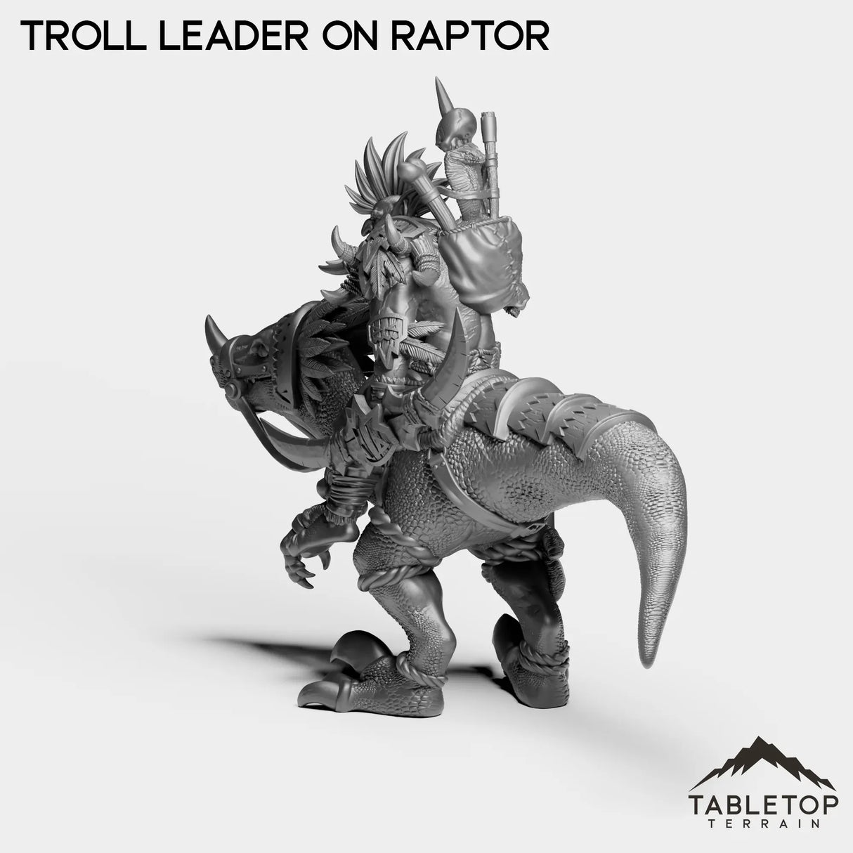 Tabletop Terrain Miniature Troll Leader on Raptor