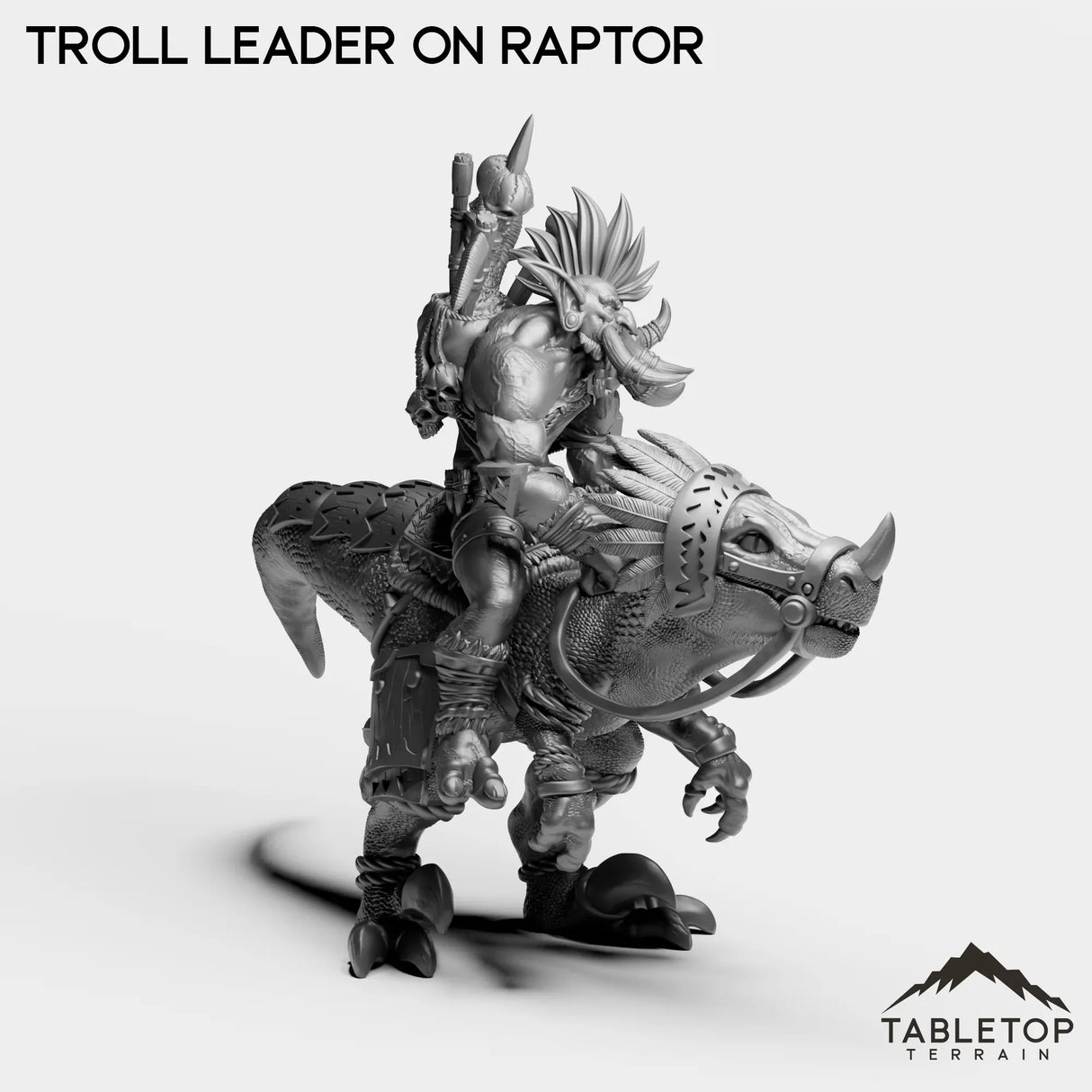Tabletop Terrain Miniature Troll Leader on Raptor