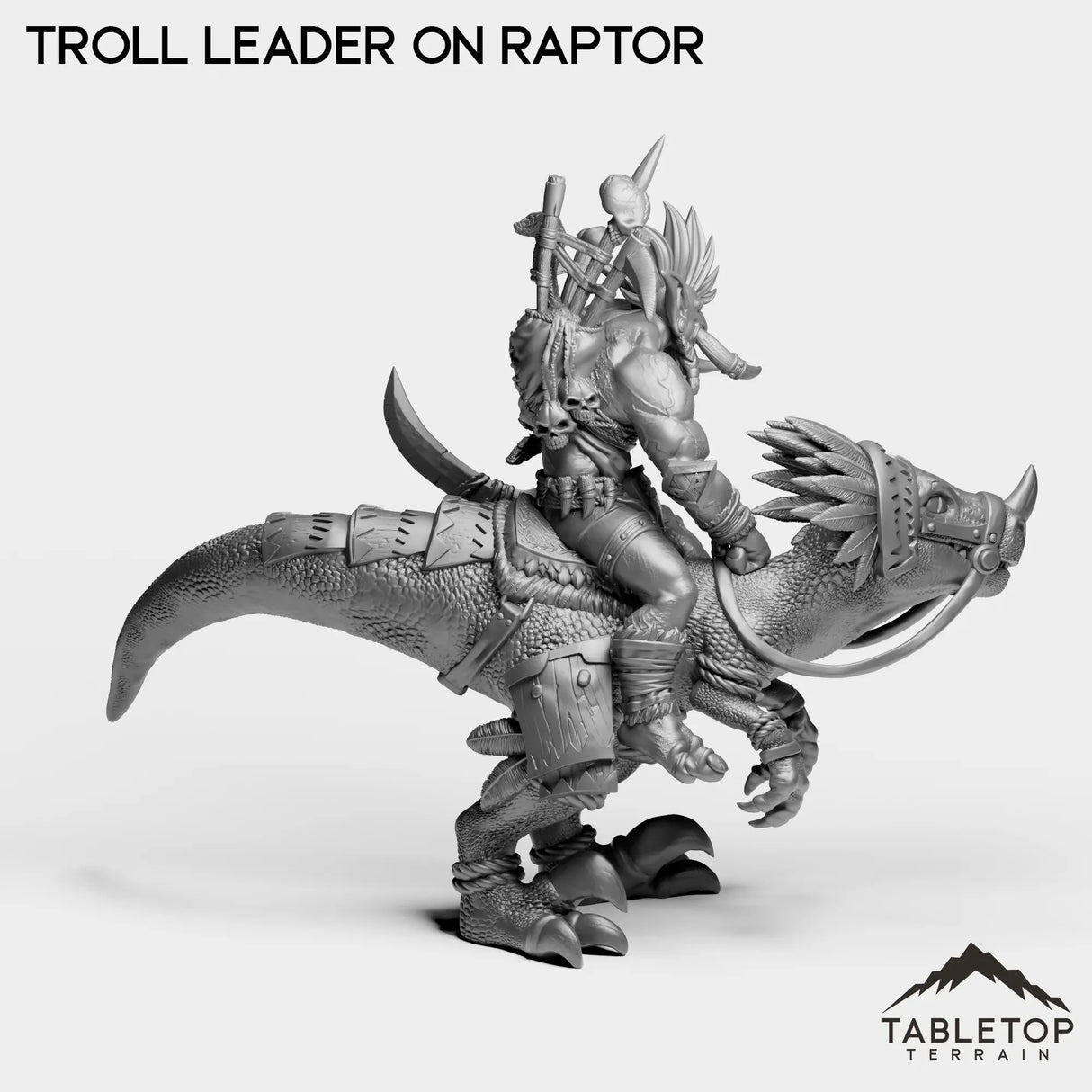 Tabletop Terrain Miniature Troll Leader on Raptor