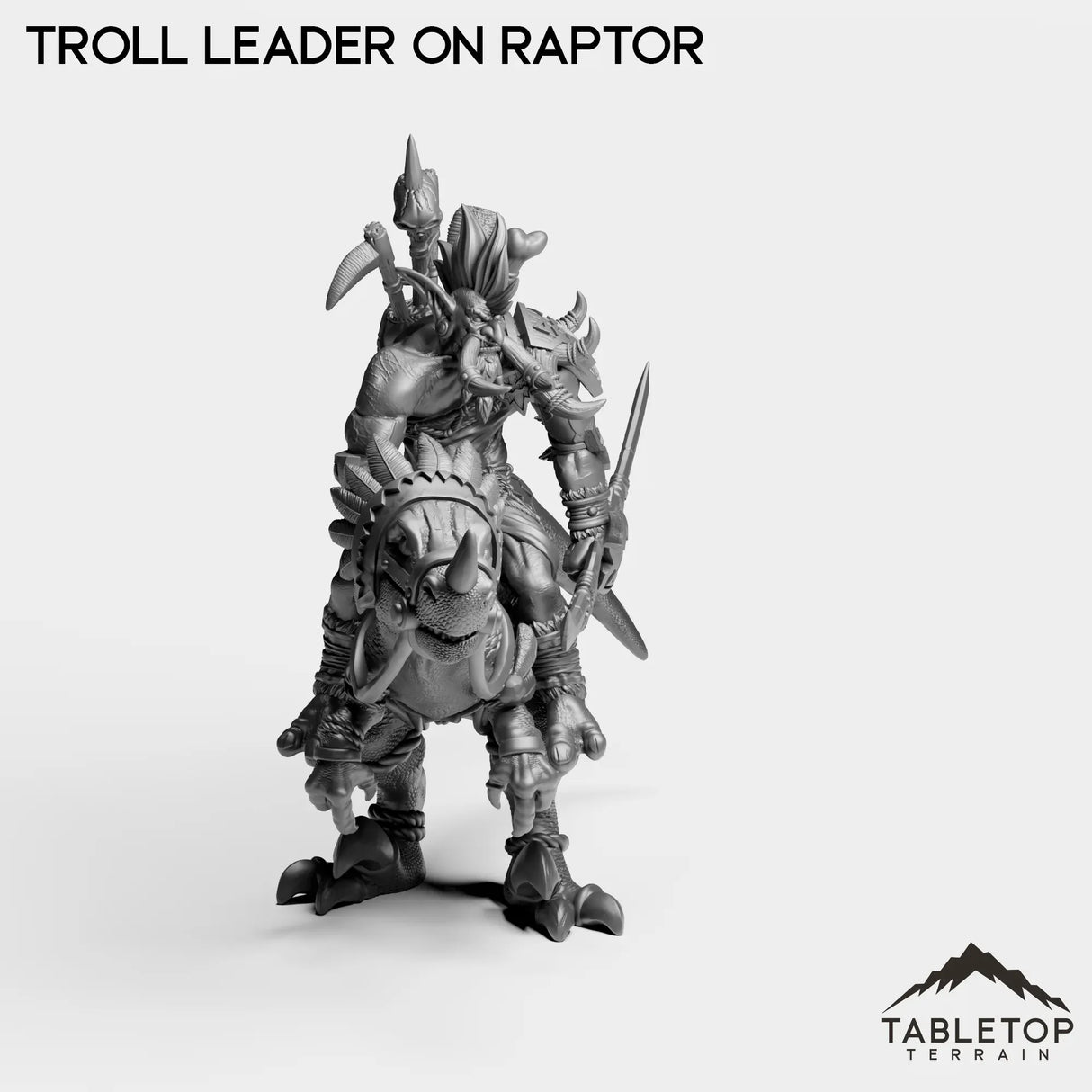Tabletop Terrain Miniature Troll Leader on Raptor