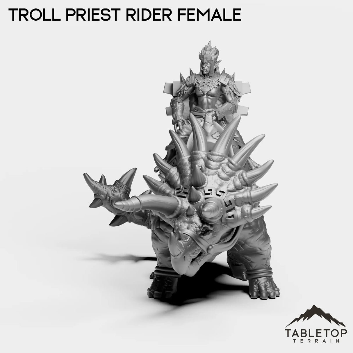 Tabletop Terrain Miniature Troll Priest Rider Female