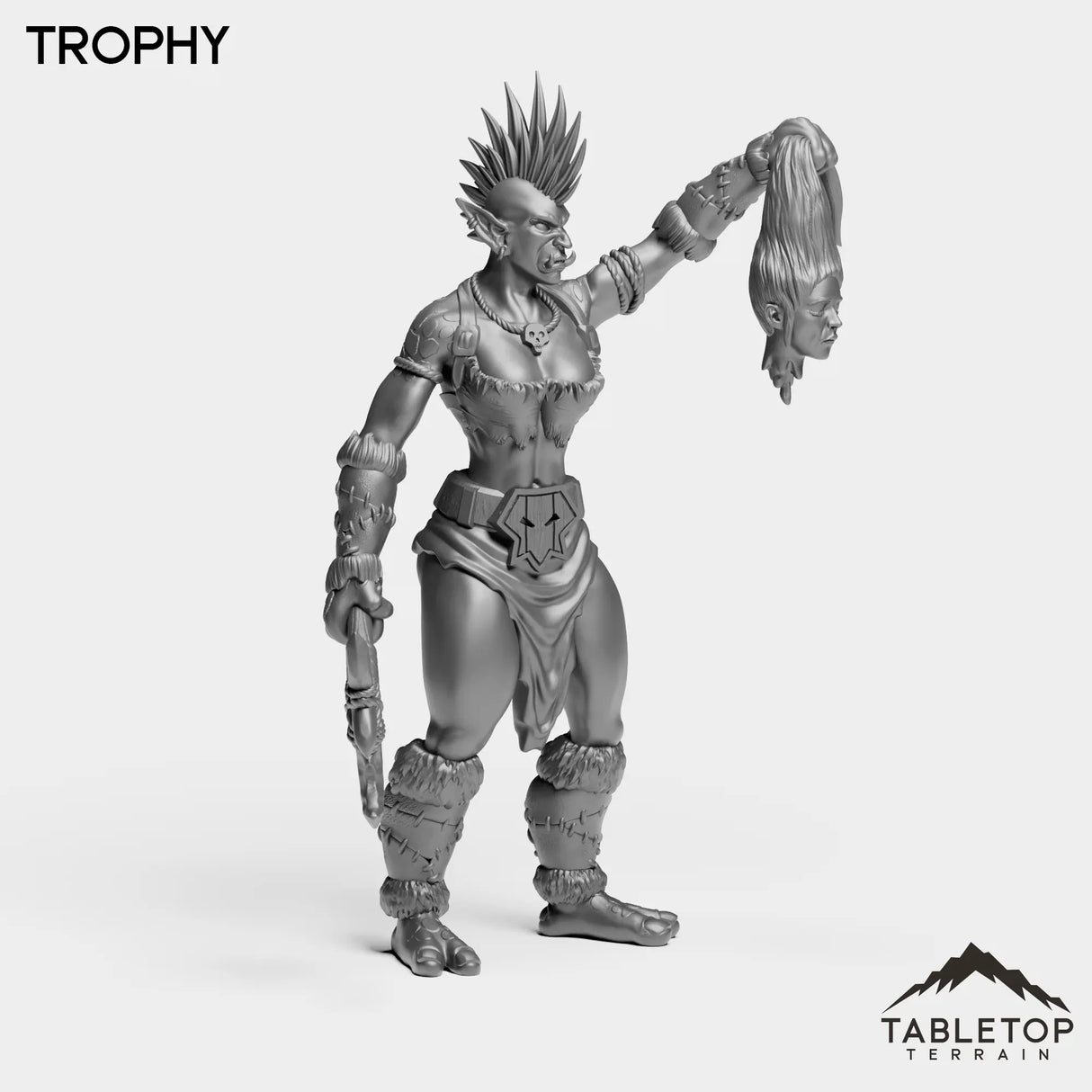 Tabletop Terrain Miniature Troll Tribe Berserker Warrior Female