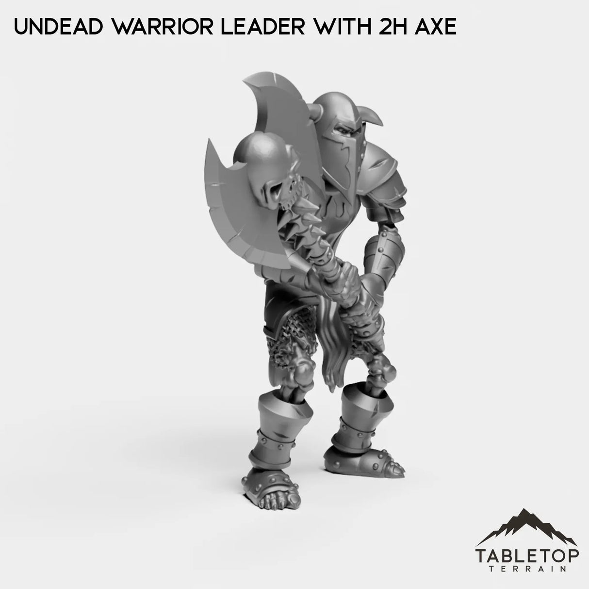Tabletop Terrain Miniature Undead Warrior Leader with 2H Axe