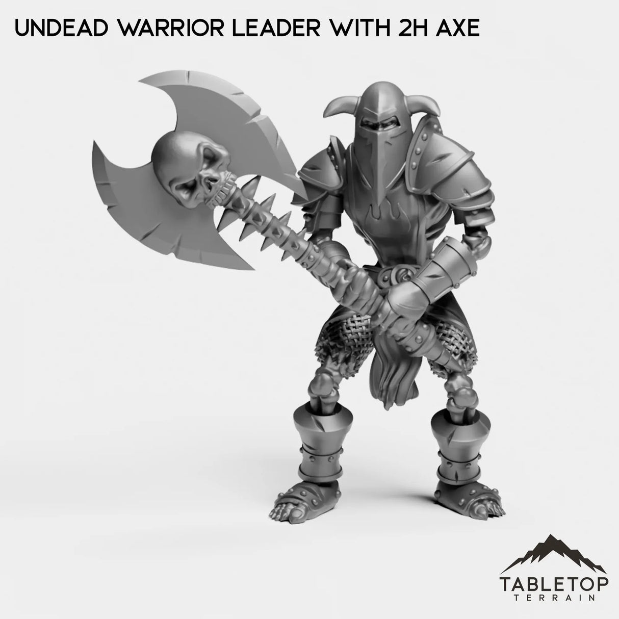Tabletop Terrain Miniature Undead Warrior Leader with 2H Axe
