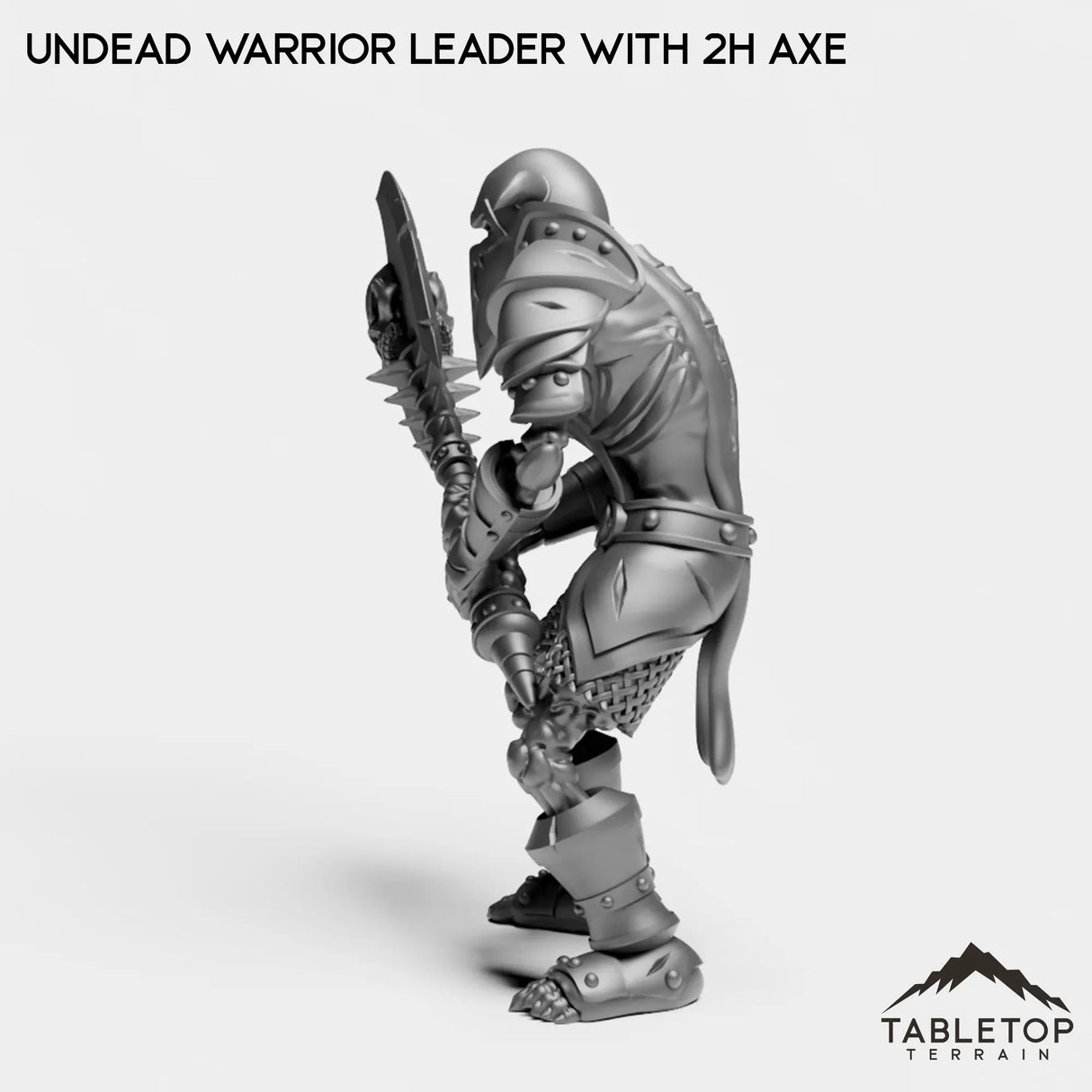 Tabletop Terrain Miniature Undead Warrior Leader with 2H Axe