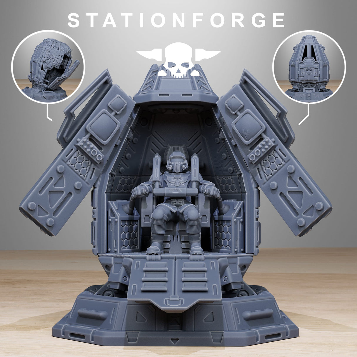 Tabletop Terrain Miniature Vaskar Drop Pod