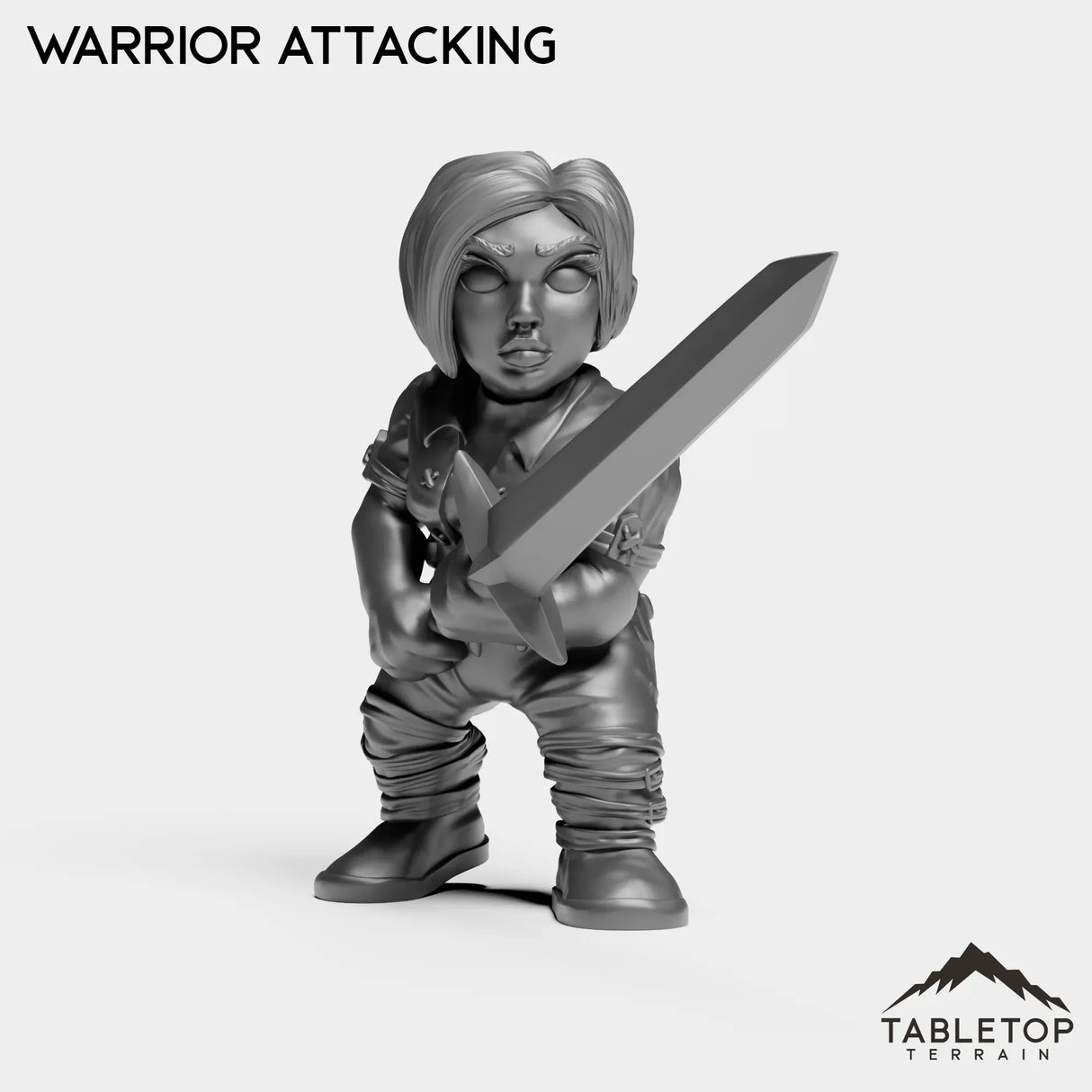 Tabletop Terrain Miniature Warrior Attacking Gnome Starters Female