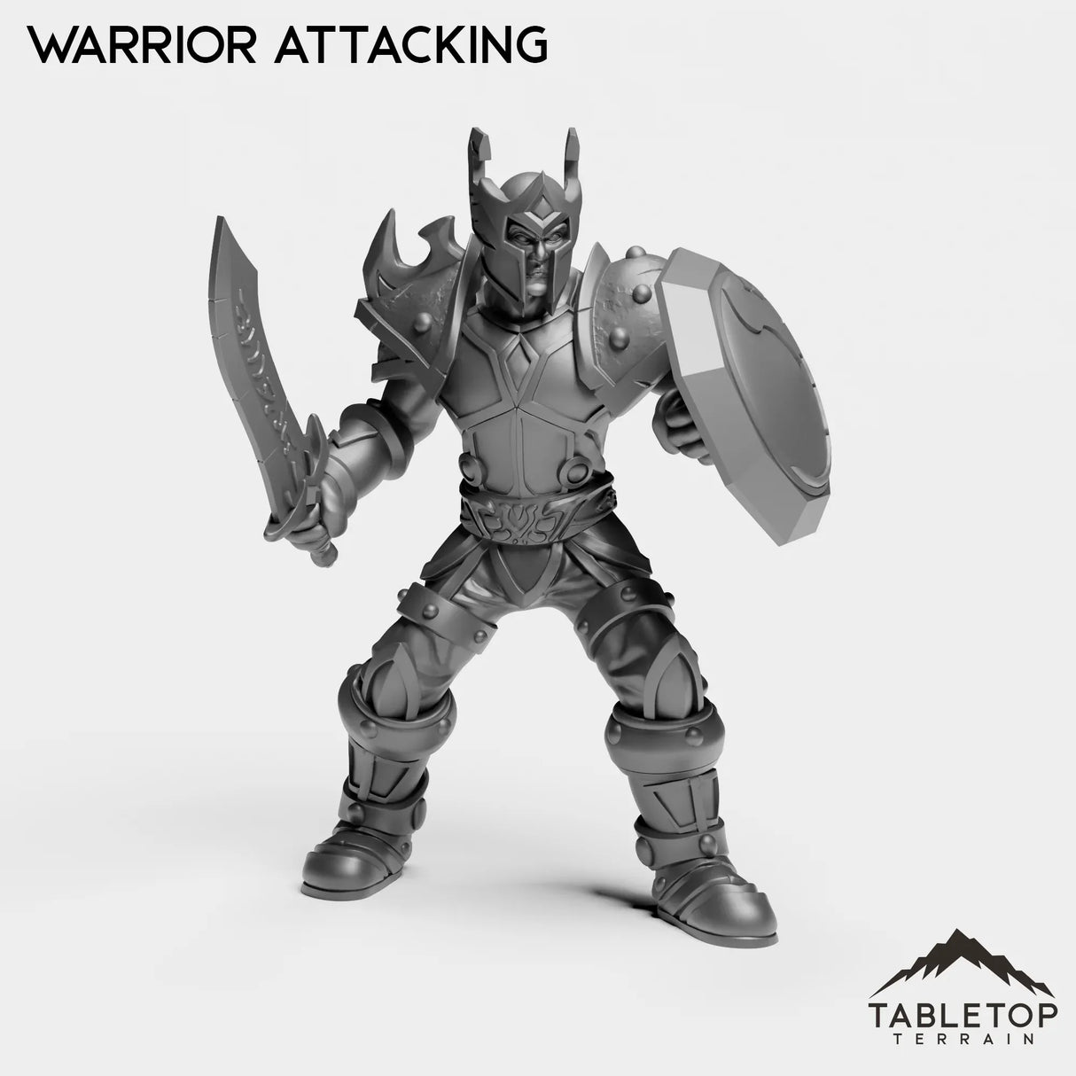 Tabletop Terrain Miniature Warrior Attacking Human Valor Warrior