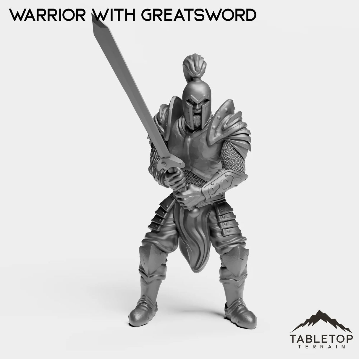 Tabletop Terrain Miniature Warrior with Greatsword Human Warrior