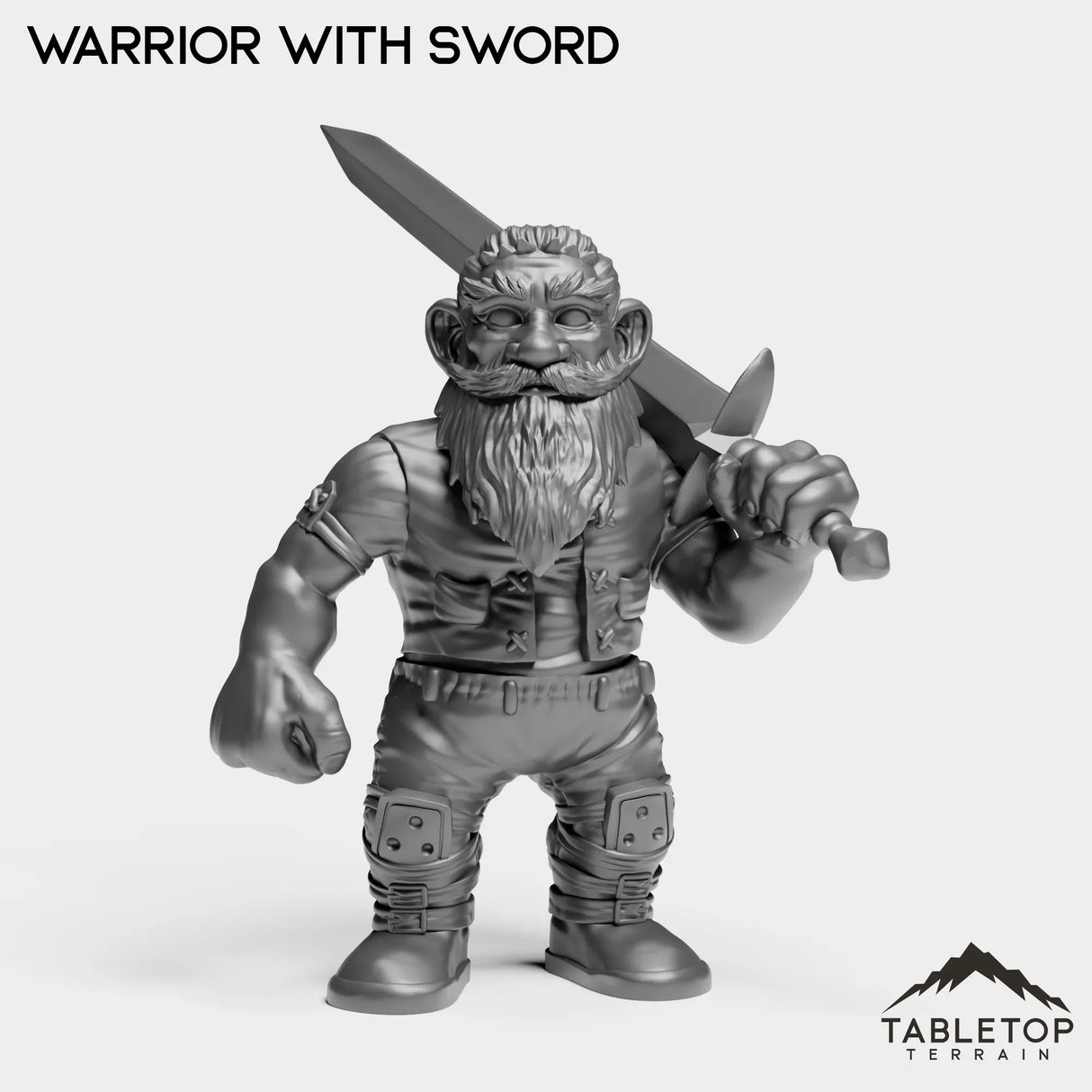 Tabletop Terrain Miniature Warrior With Sword Gnome Starters