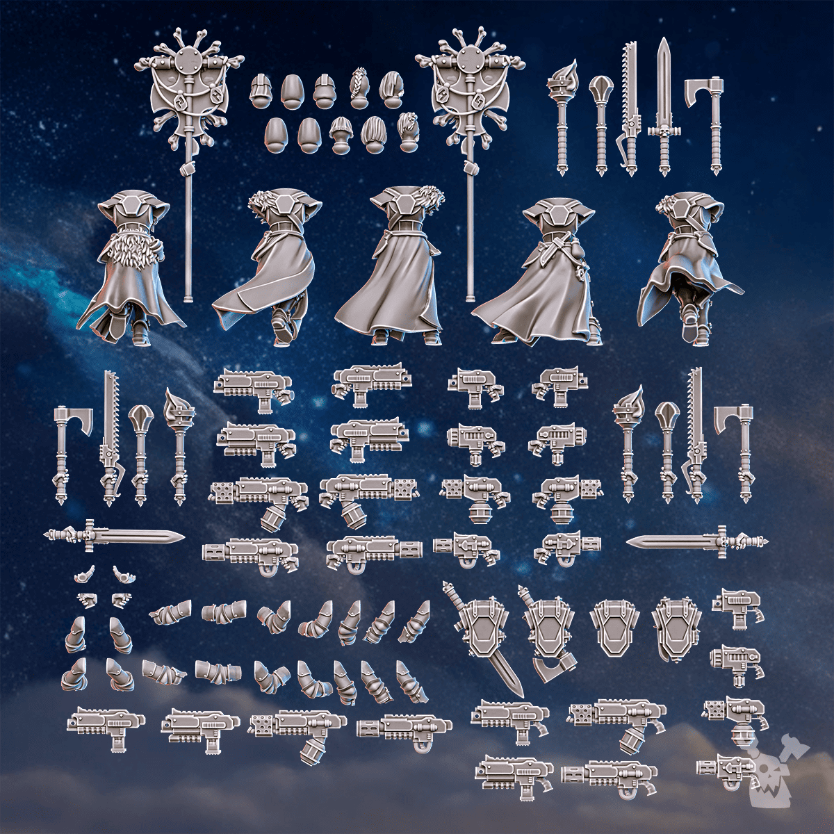 Tabletop Terrain Miniature White Fangs Hunters (build kit)