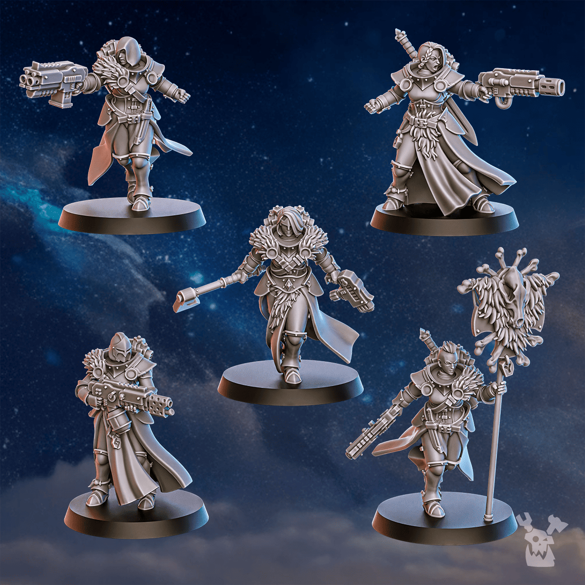Tabletop Terrain Miniature White Fangs Hunters Squad x20