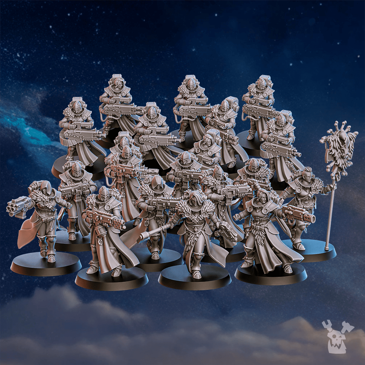 Tabletop Terrain Miniature White Fangs Hunters Squad x20