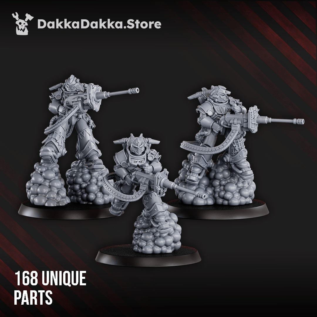 Tabletop Terrain Miniature White Megalodon Clan (build kit) - Prime Armored Battleline Squad of Space Knights