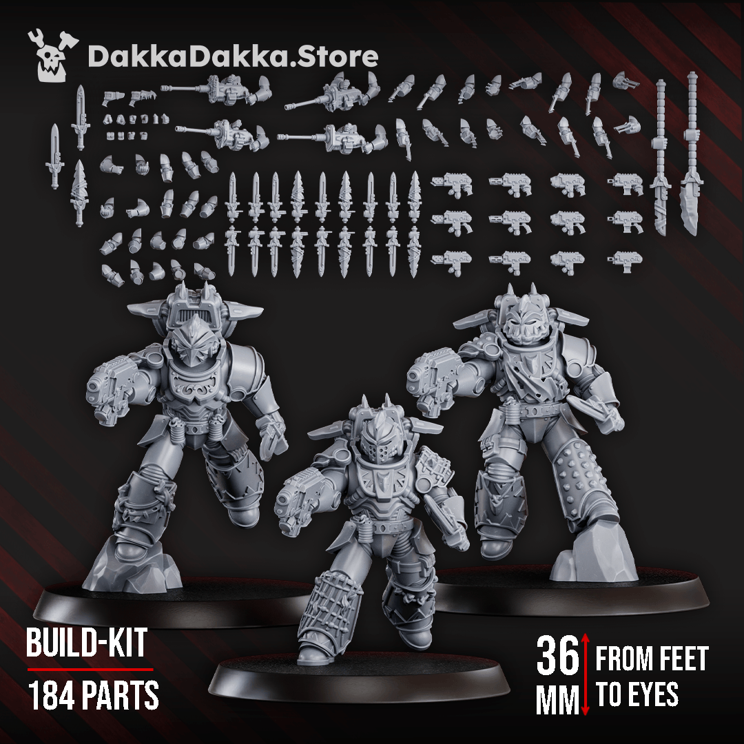 Tabletop Terrain Miniature White Megalodon Clan (build kit) - Prime Armored Battleline Squad of Space Knights