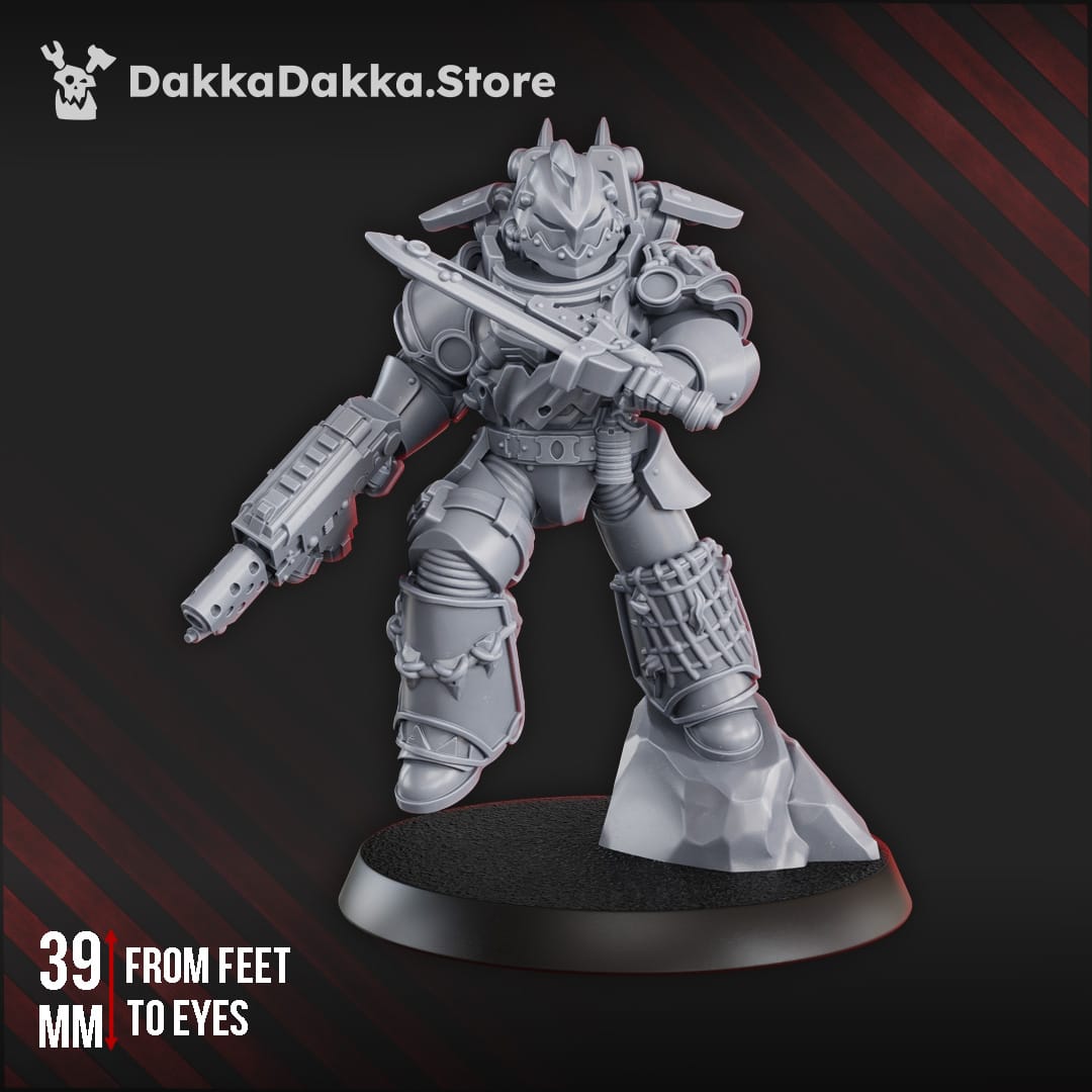 Tabletop Terrain Miniature White Megalodon Clan Storm Warrior with Jetpack - Prime Armored Assault Soldier of Space Knights