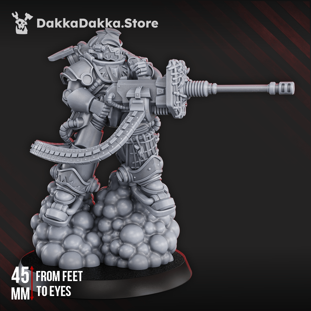 Tabletop Terrain Miniature White Megalodon Warrior Depressor - Prime Armored Fire Soldier of Space Knights
