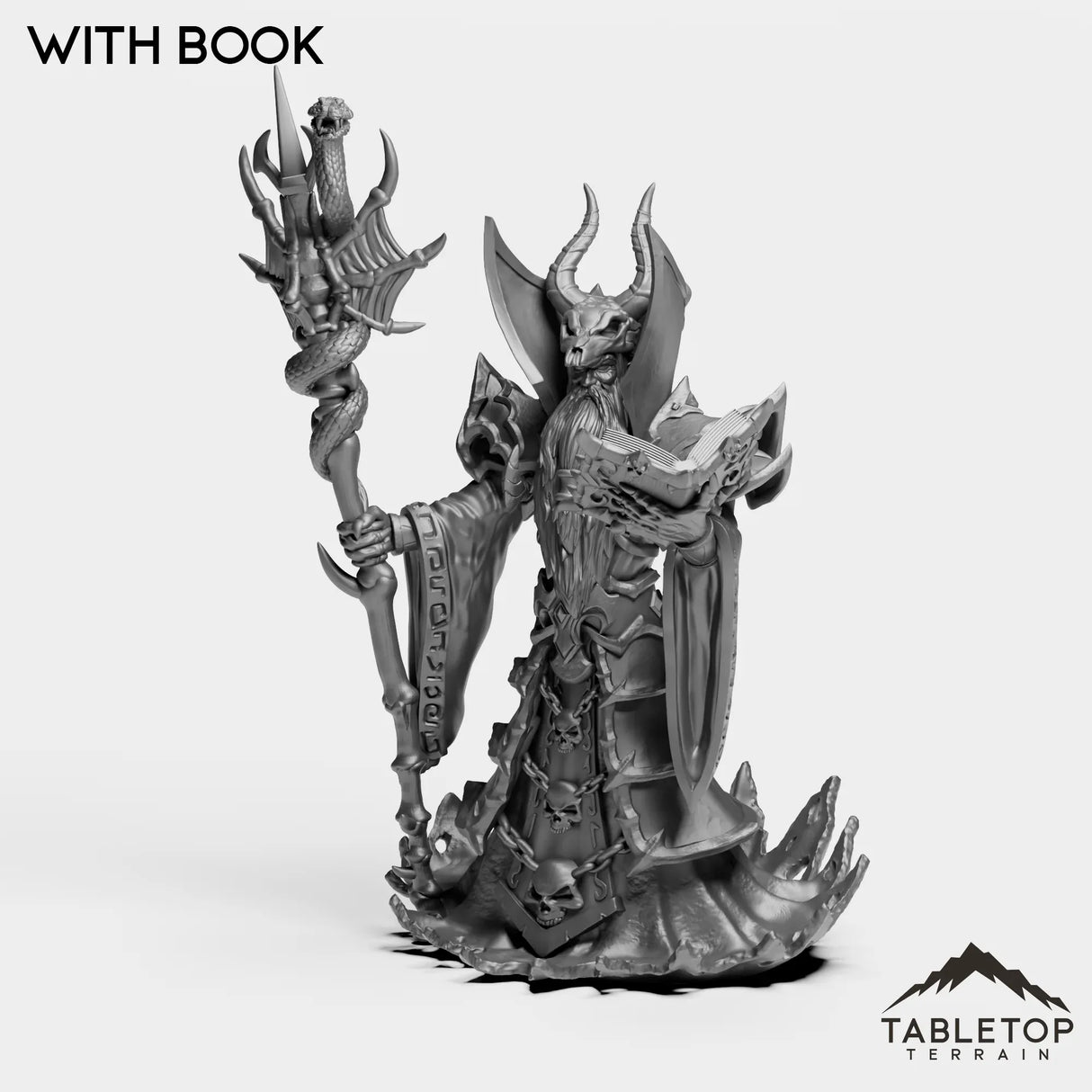 Tabletop Terrain Miniature With Book Undead Supreme Necromancer