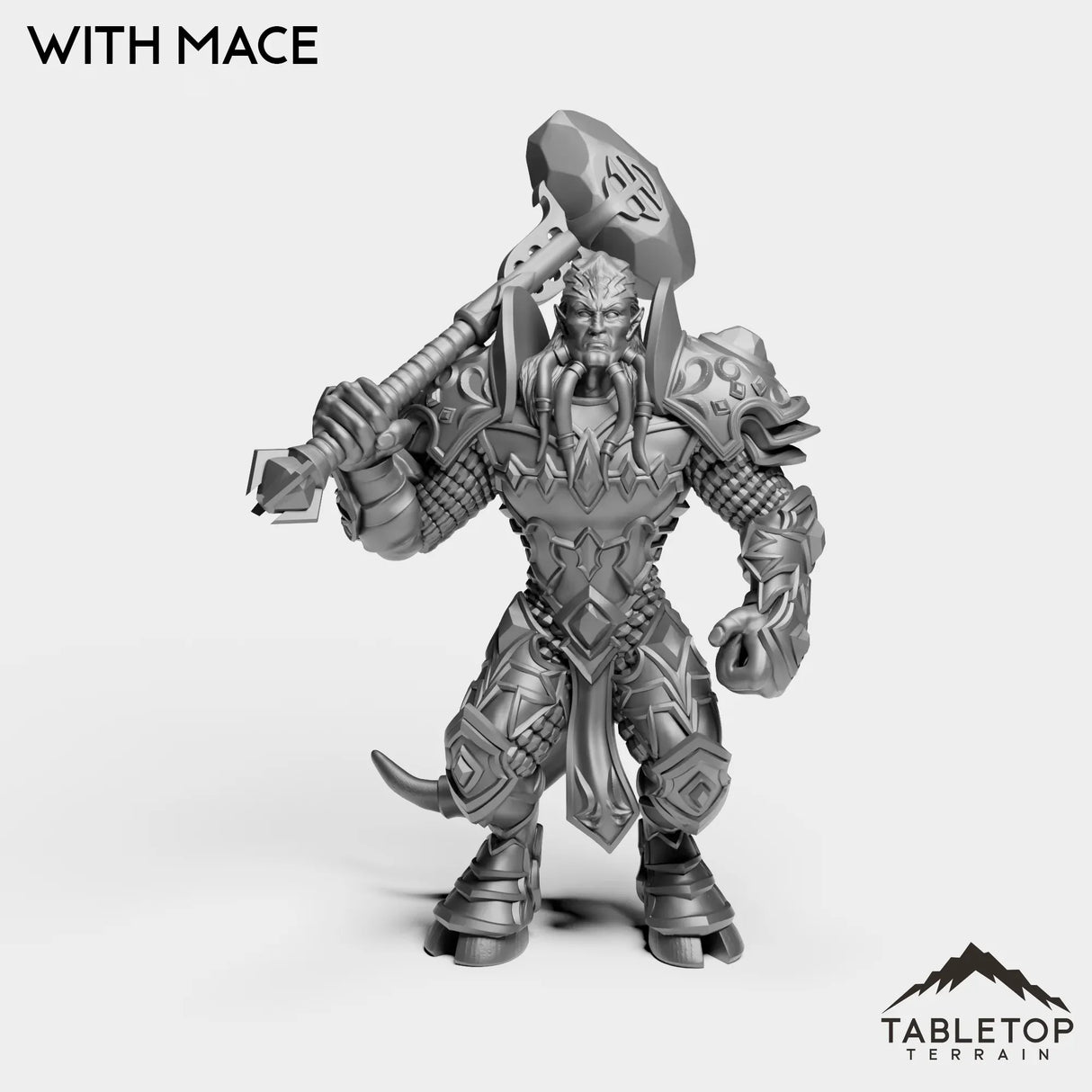 Tabletop Terrain Miniature With Mace Exiled Paladin