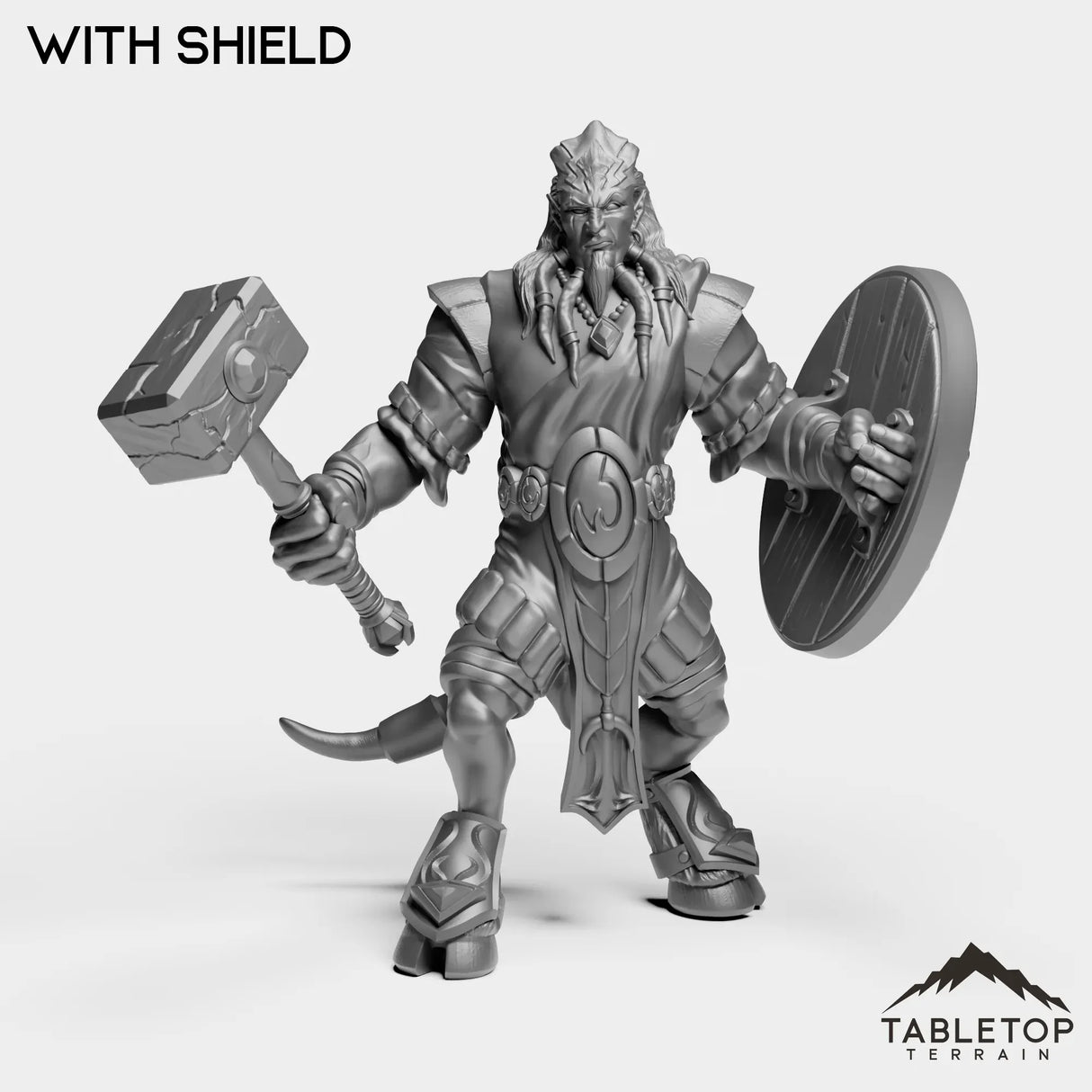 Tabletop Terrain Miniature With Shield Exiled Shaman