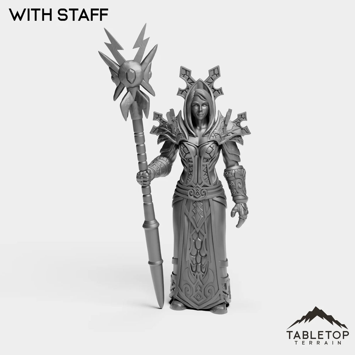 Tabletop Terrain Miniature With Staff Human Mage Tier 1 Female