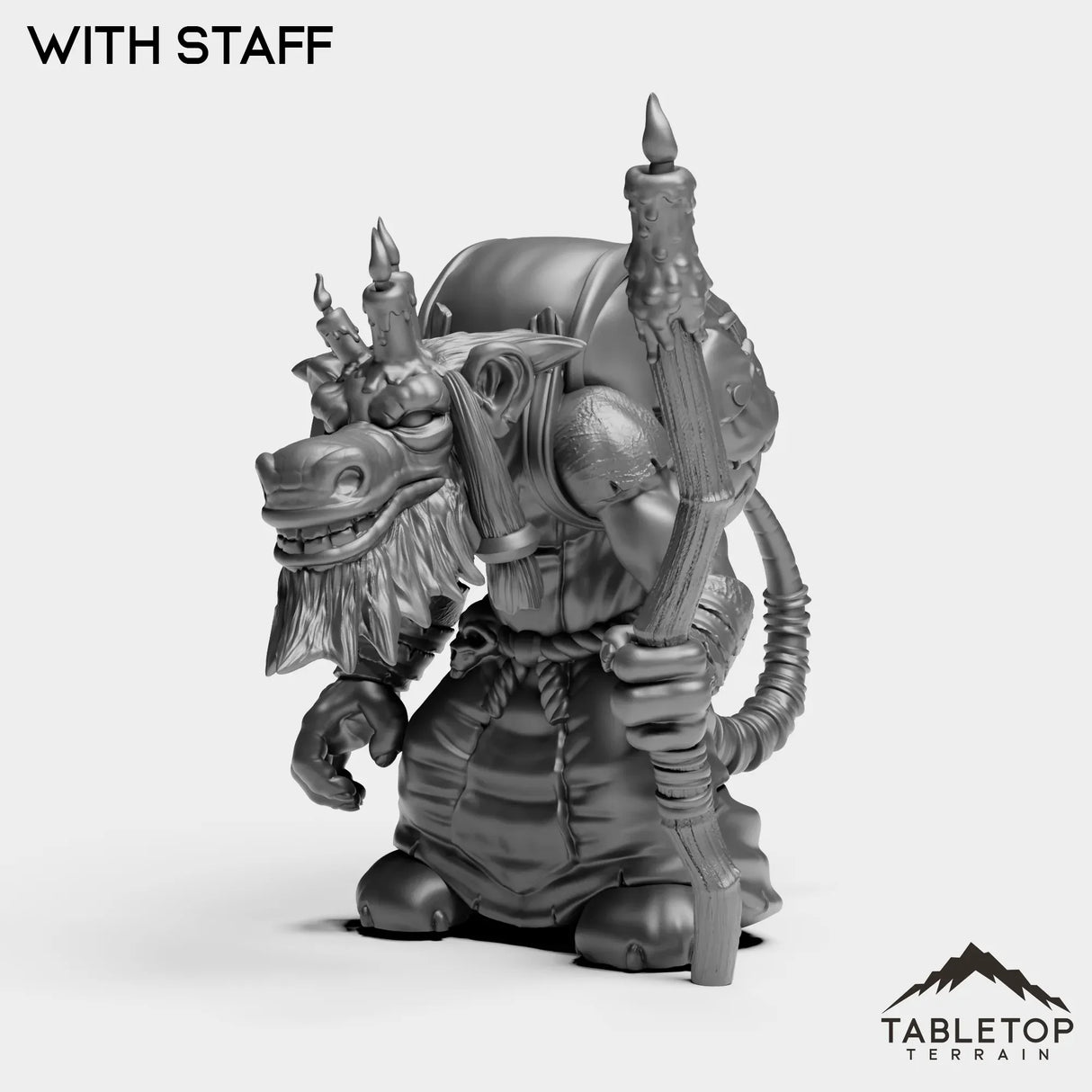 Tabletop Terrain Miniature With Staff Kobold Pyromancer