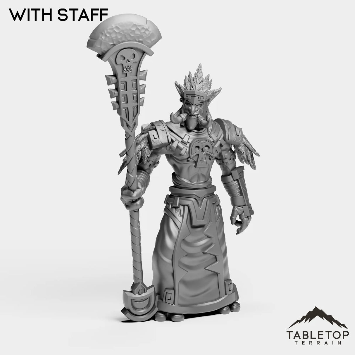 Tabletop Terrain Miniature With Staff Troll Tribe Priest