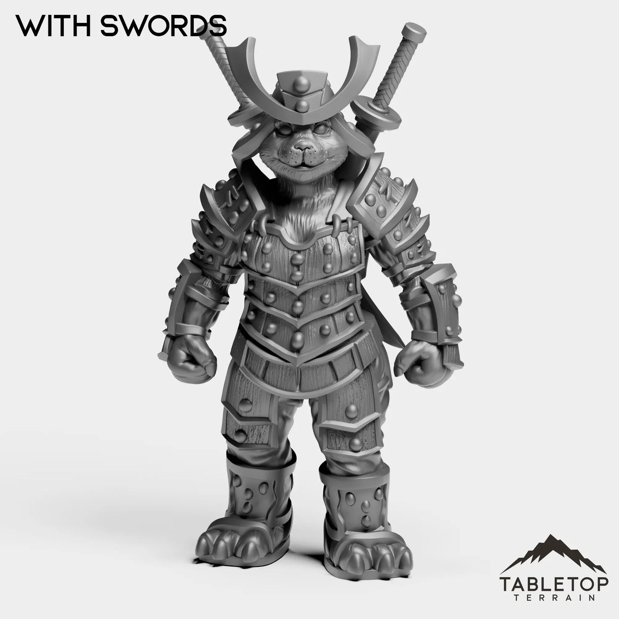 Tabletop Terrain Miniature With swords Panda Heavy Female