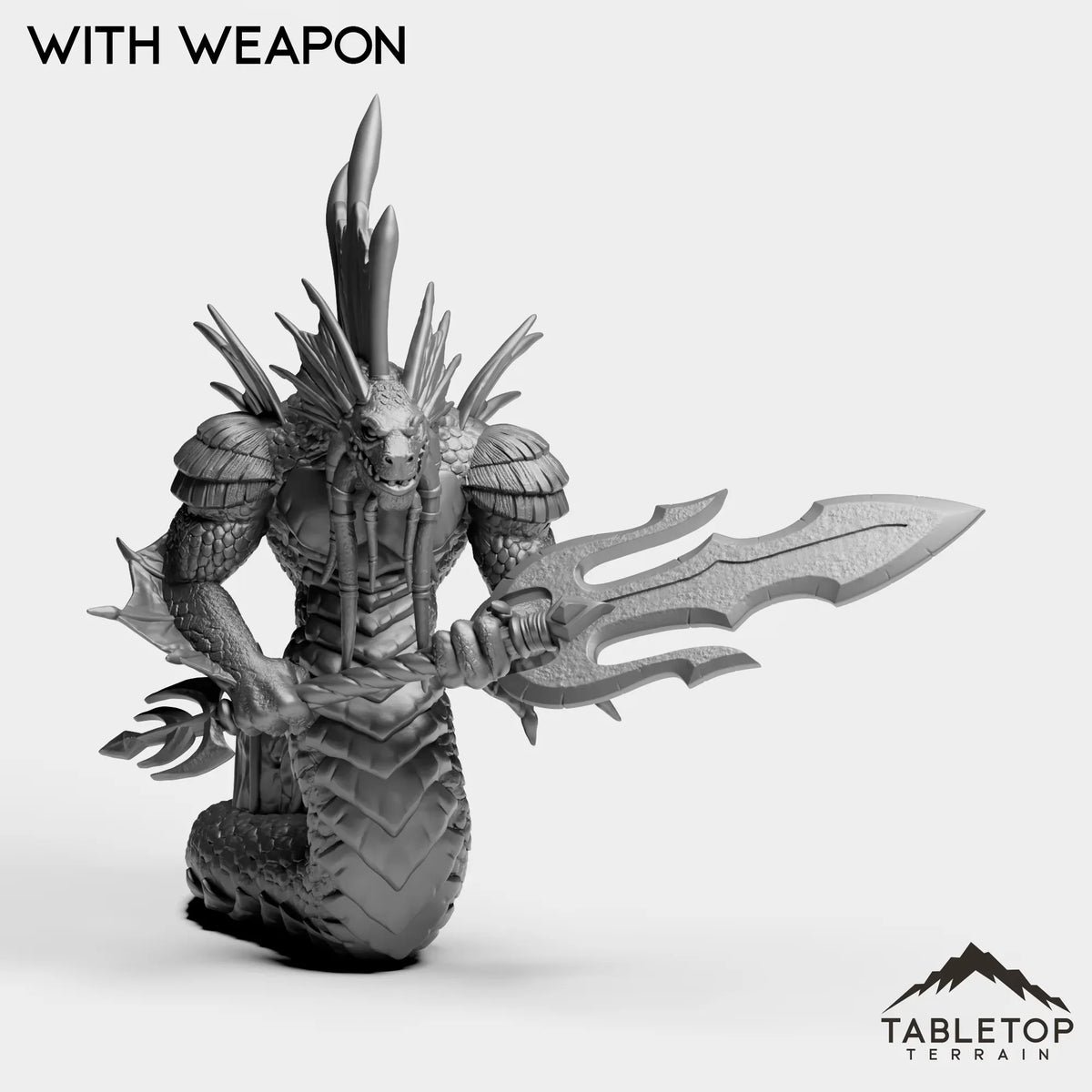 Tabletop Terrain Miniature With Weapon Naga Myrmidon