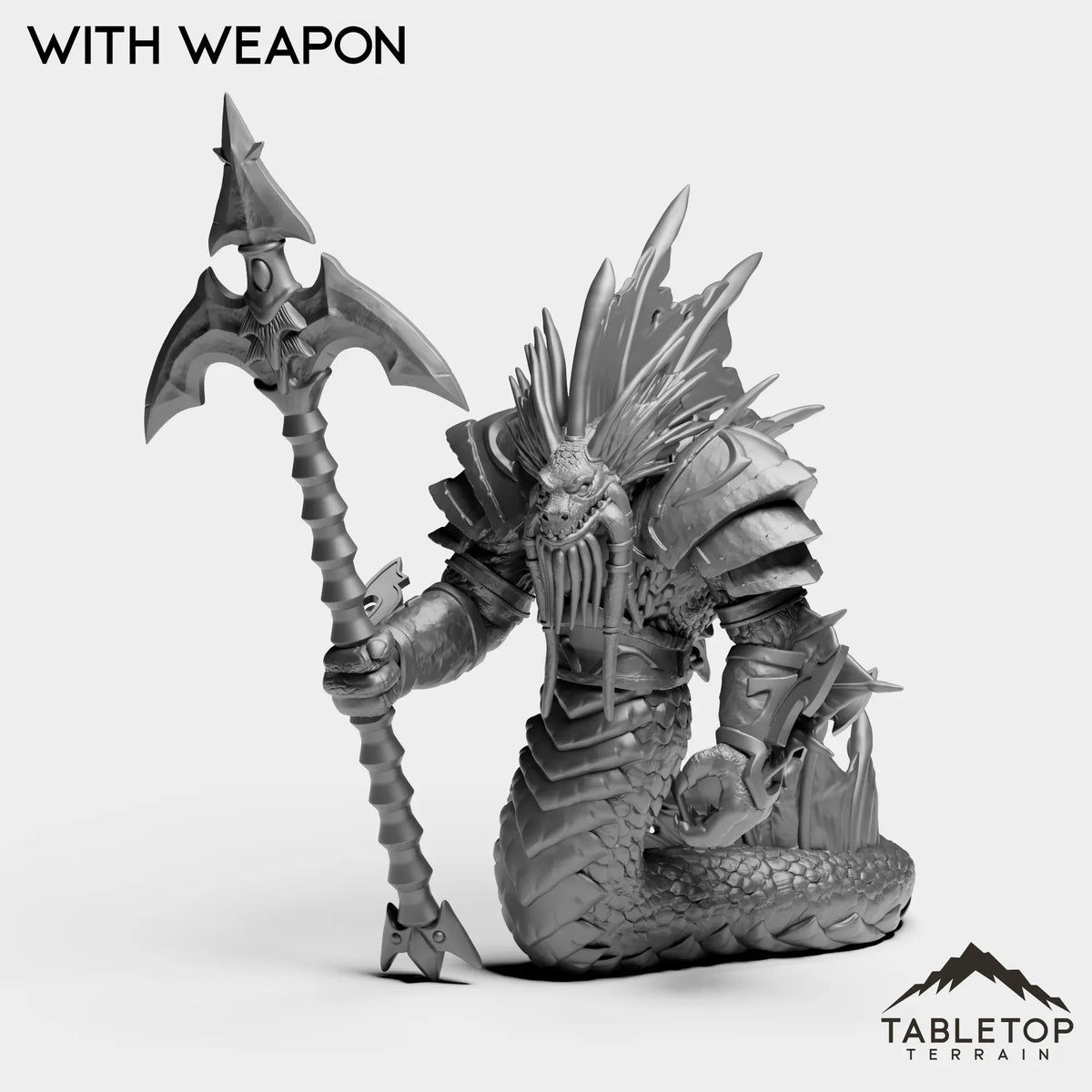 Tabletop Terrain Miniature With Weapon Naga Royal Guard