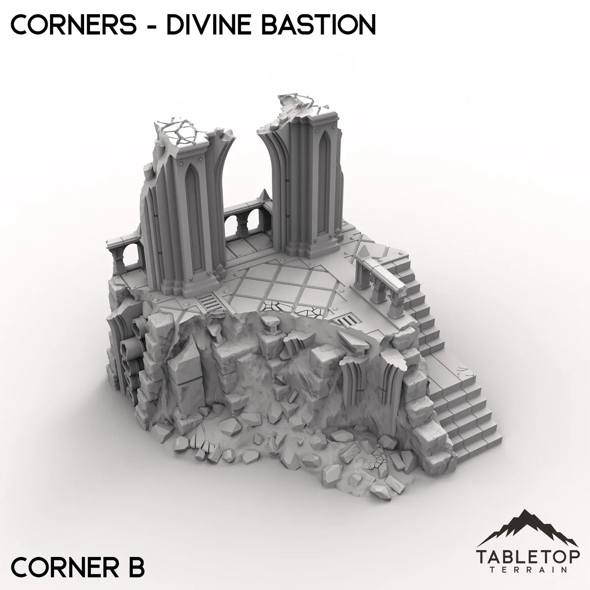 Tabletop Terrain Ruins 28/32mm / Corner B Corners - Divine Bastion, a Failed Arcology