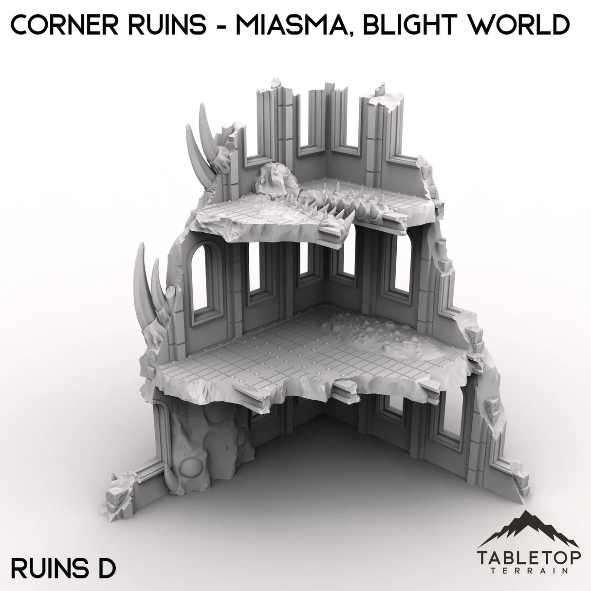 Tabletop Terrain Ruins 28/32mm / Corner Ruins D Corner Ruins - Miasma, Blight World