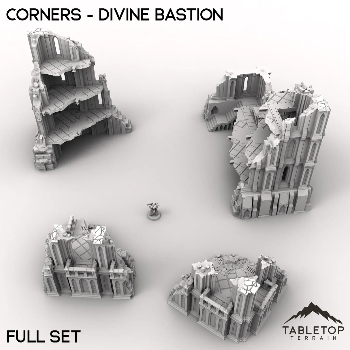 Tabletop Terrain Ruins 28/32mm / Full Set Corners - Divine Bastion, a Failed Arcology