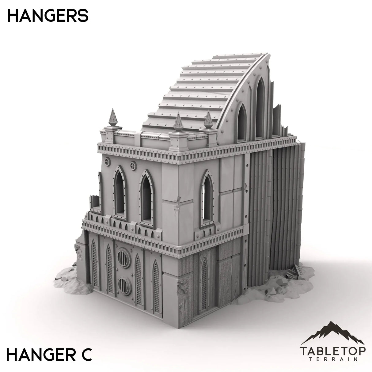 Tabletop Terrain Ruins 28/32mm / Hangar C Hangars - Phoebian V Airfield