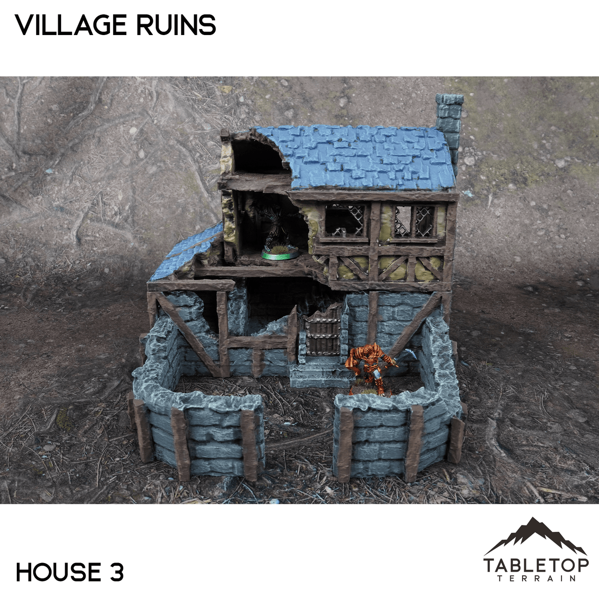 Tabletop Terrain Ruins 32mm / House 3 Village Ruins