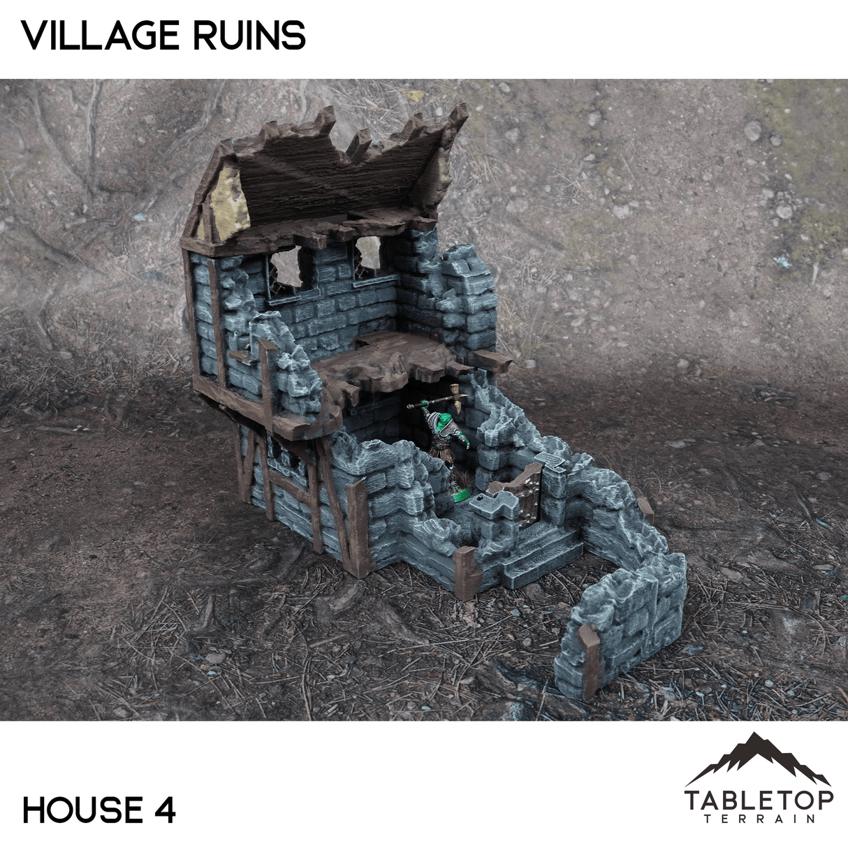 Tabletop Terrain Ruins 32mm / House 4 Village Ruins