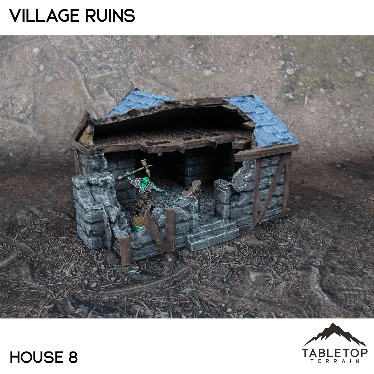 Tabletop Terrain Ruins 32mm / House 8 Village Ruins
