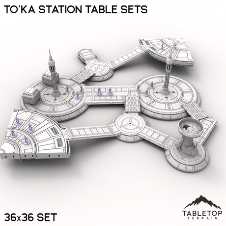 Tabletop Terrain Ruins 36x36 To'ka Station Table Sets