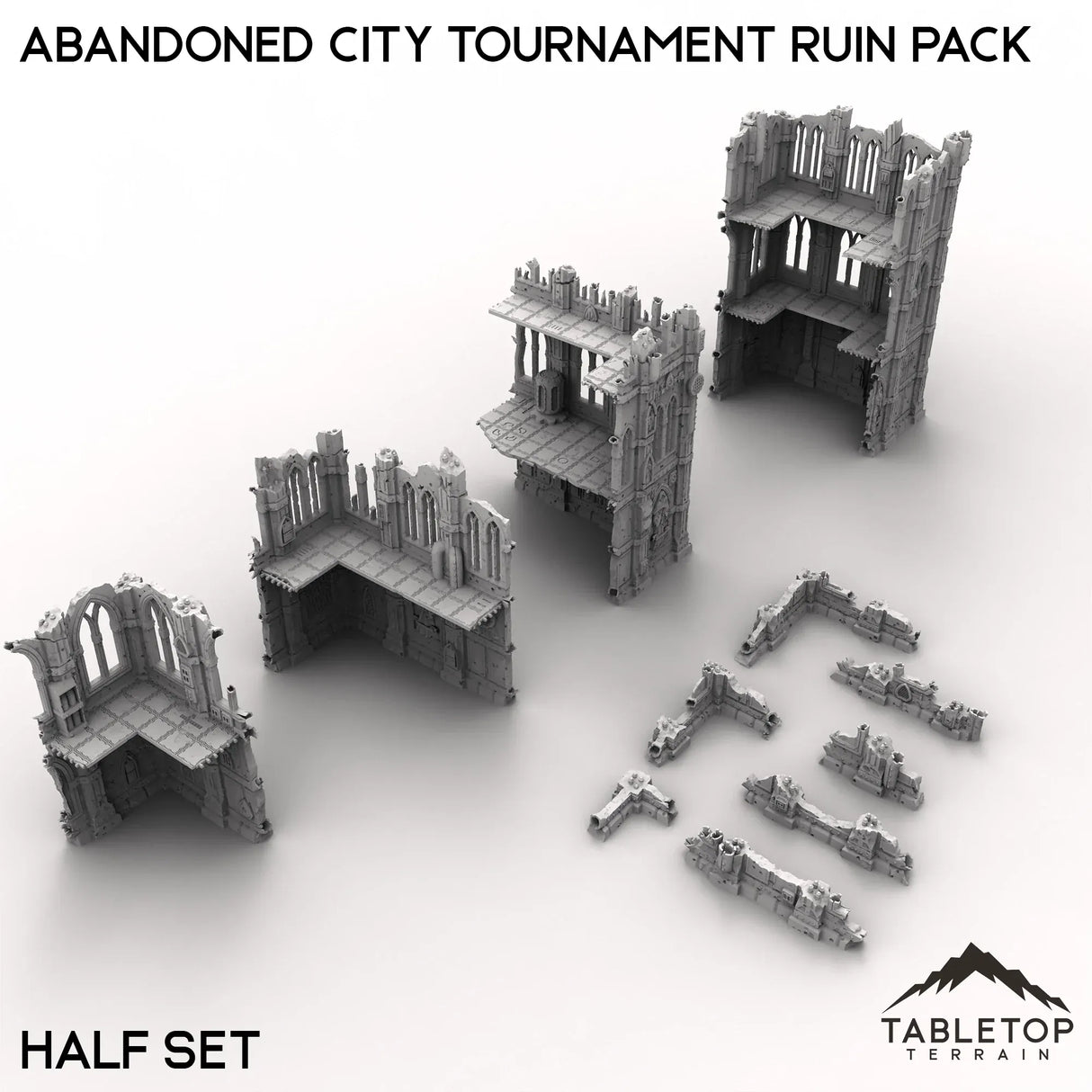 Tabletop Terrain Ruins Abandoned City Tournament Ruin Pack