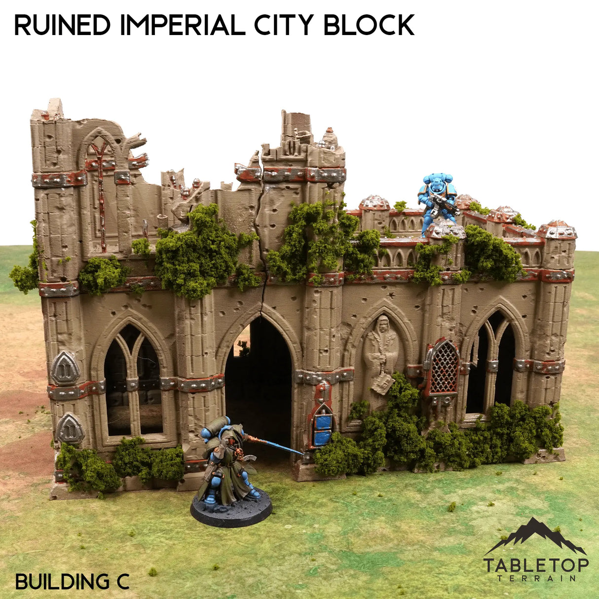 Tabletop Terrain Ruins Building C / 32mm Ruined Imperial City Block