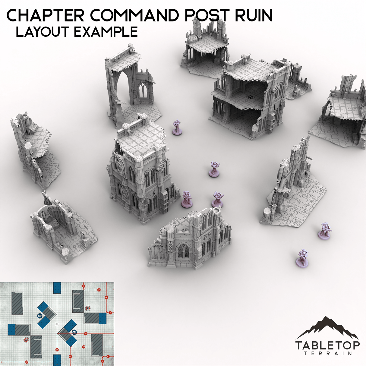 Tabletop Terrain Ruins Chapter Command Post Ruin